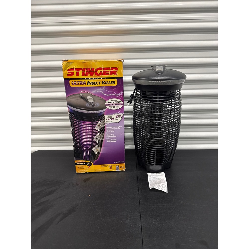 Stinger Outdoor Ultra Insect Killer UVB45 1 Acre Black Light Bug Zapper 4000V